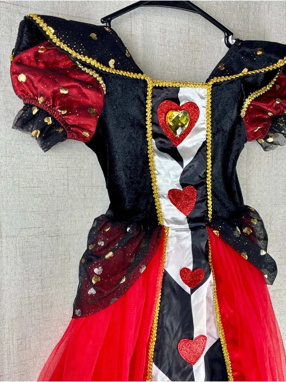 Queen Of Hearts Costume Toddler Girls 2T Dress Alice In Wonderland Halloween